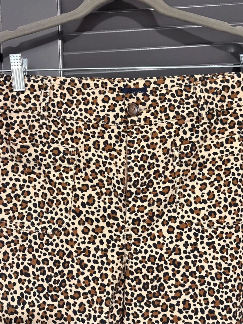 NWT J.Crew Leopard-Print Wide Leg Pants Linen Cotton Blend